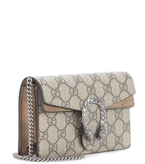 gucci mini dionysus gg supreme shoulder bag in beige taupe